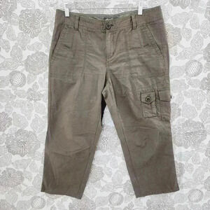 NWOT Eddie Bauer Outdoor Cargo Capris Pants Women's Army Green 10